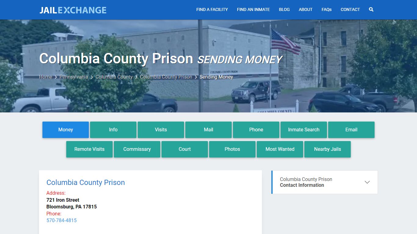 Send Money to Inmate - Columbia County Prison, PA - Jail Exchange