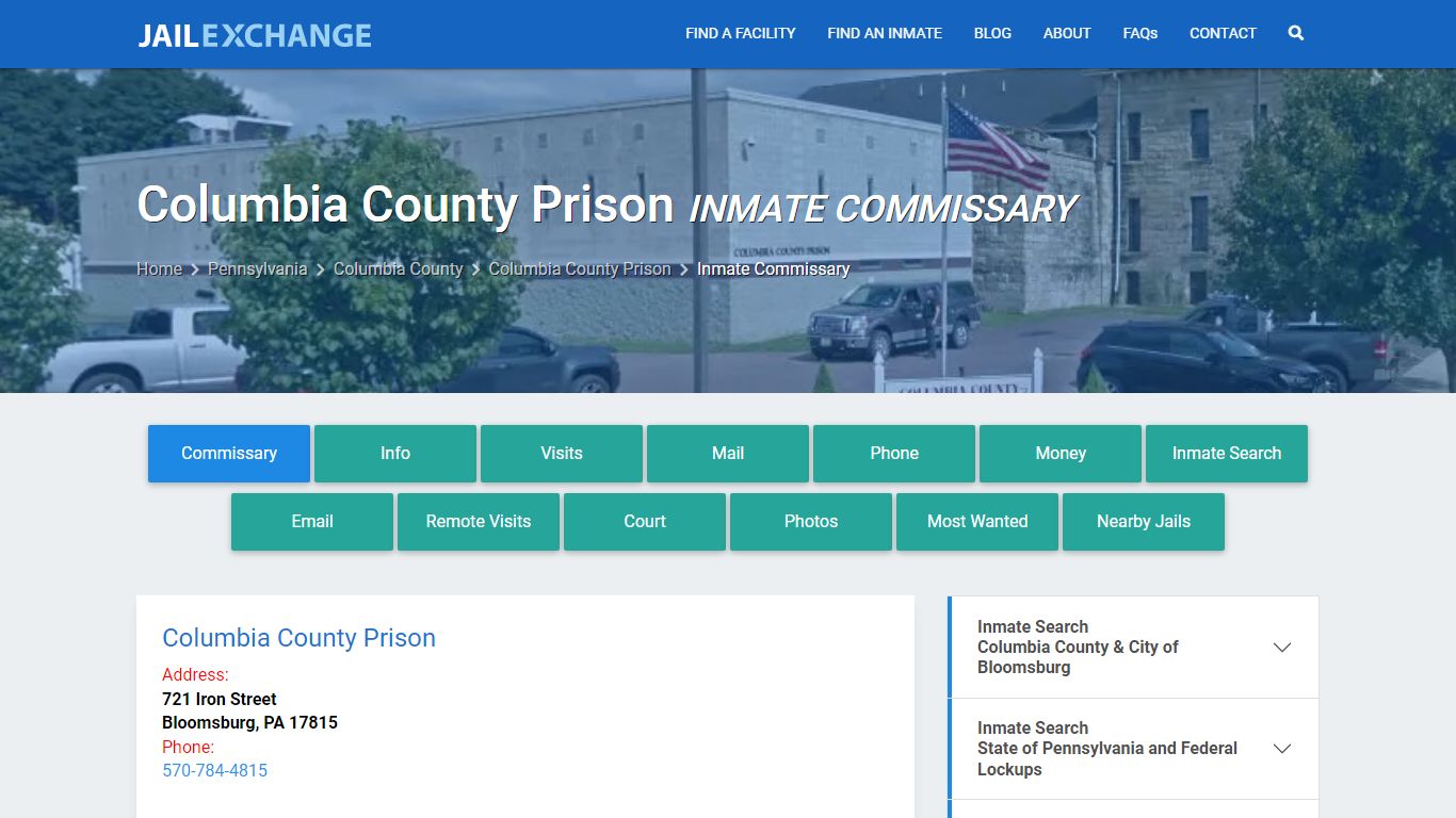 Inmate Commissary, Care Packs - Columbia County Prison, PA - Jail Exchange