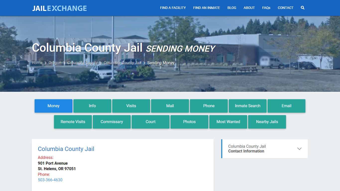 Send Money to Inmate - Columbia County Jail, OR - Jail Exchange